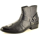 My Perfect Pair Herren-Cowboy-Stiefelette mit durchgehendem Reißverschluss, Schwarz, 43 EU - 43 EU