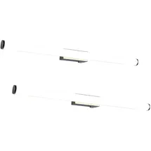 Trio Leuchten LED Spiegelleuchte, LED fest integriert, Neutralweiß, 2er SET Bad-lampen für Badezimmer-spiegel mit Schalter, Breite 80cm silberfarben 80 cm x 5 cm x 9 cm