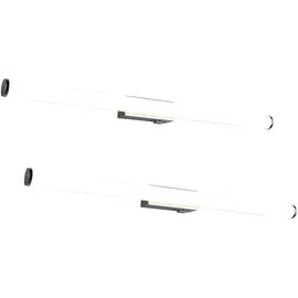 Trio Leuchten LED Spiegelleuchte, LED fest integriert, Neutralweiß, 2er SET Bad-lampen für Badezimmer-spiegel mit Schalter, Breite 80cm silberfarben 80 cm x 5 cm x 9 cm