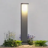 doporro Außenleuchte Aluminium/Edelstahl/Glas 10x6x60 cm IP65 wetterfest 6W 3000K Sandgrau dunkel