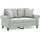 vidaXL 2-Sitzer-Sofa mit Zierkissen Hellgrau 120 cm Samt