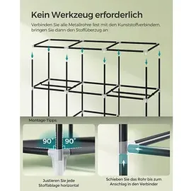 Songmics Stoffschrank, RYG12G grau 150,0 x 45,0 x 175,0 cm, 1 St.