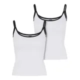 URBAN CLASSICS Ladies Contrast Basic Top 2-Pack - weiß,