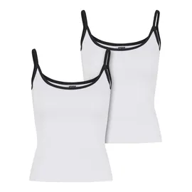 URBAN CLASSICS Ladies Contrast Basic Top 2-Pack - weiß,