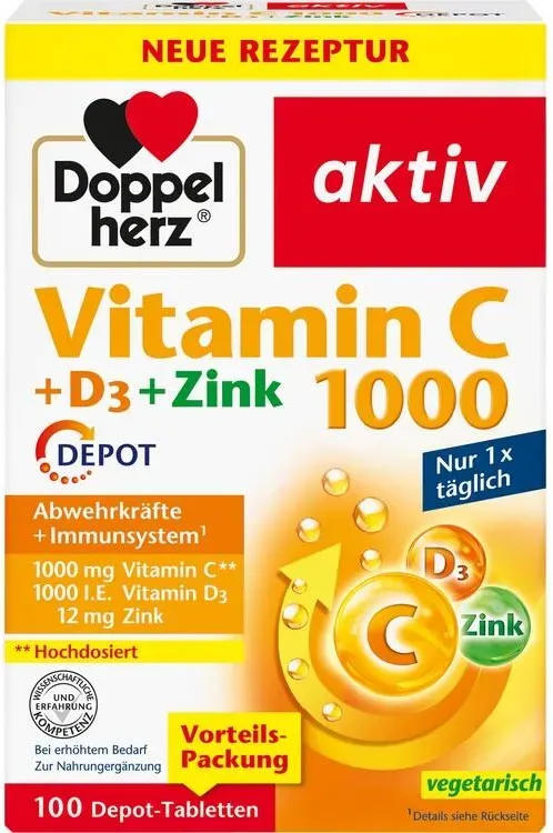 doppelherz vitamin c 1000 d3 zink depot 100 st