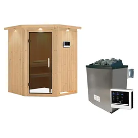 Karibu Larin inkl. 9 kW Ofen + ext. Steuerung + Dachkranz
