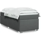 vidaXL Boxspringbett 120 x 200 cm Dunkelgrau