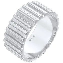 Elli PREMIUM Bandring Relief Rillen Breit 925 Silber rhodinierten Ringe   Damen 