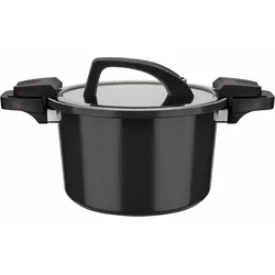 Dampfgartopf GSW "Gourmet Nero", schwarz, Ø:24cm, Töpfe, Dampfkochtopf, Induktion