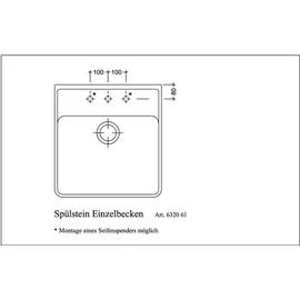 Villeroy & Boch Spülstein Einzelbecken white pearl + Excenterbetätigung