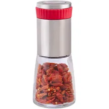 Relaxdays Chilimühle 16 cm Silber/Rot unbefüllt