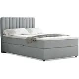 panda möbel Boxspringbett Everest, mit Topper- Hellgrau,