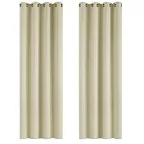 Deconovo Single Blackout Curtains Thermo-Verdunkelungsvorhänge für Schlafzimmer, Polyester, 140 x 260, 2