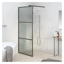vidaXL Duschwand Walk-In Dusche 80 x 195 cm Dunkel ESG Glas Schwarz