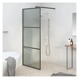 vidaXL Duschwand Walk-In Dusche 80 x 195 cm Dunkel ESG Glas Schwarz