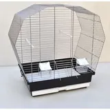 ollesch Vogelkäfig Vogelheim für Sittiche chrom schwarz 57 cm