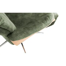 Nils Olsen Drehsessel Frederik Leder/Mikrofaser 78 x 113 x 79 cm Grün mit Relaxfunktion