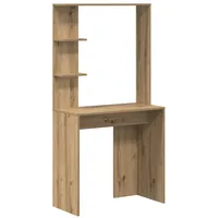 VidaXL Eichen-Schreibtisch Eiche Artisan Holzwerkstoff Standard Regal