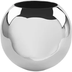 Dekovase FINK "MOON", silber (silberfarben), H:20cm Ø:25cm, Eisen, Vasen, Kugelvase, Tischvase aus Metall, vernickelt