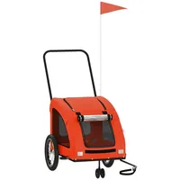 VidaXL Fahrradanhänger für Hunde Orange Oxford-Gewebe und Eisen
