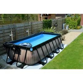 EXIT TOYS Wood Pool 540 x 250 x 100 cm inkl. Sandfilter und Abdeckung