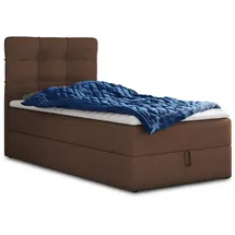 Sofnet Boxbett, Braun Textil, H3, Rechteckig, 100x200 cm, Schlafzimmer Betten, Boxspringbetten