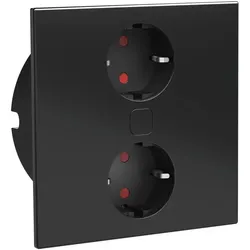 HPF Steckdosenelement Duplex 230V - Ausstattung: 2 Stk. Schukosteckdosen ; Oberfläche: schwarz