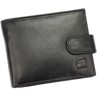 NORDEE Elegante Geldbeutel Herren, Portemonnaie Herren 13 cm x 9,5 cm x 2,5cm Geldbörse Herren, RFID Schutz, Kunstkeder Portmonee Herren - Schwarz