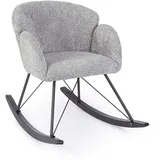 BIZZOTTO Schaukelsessel Sibilla aus Boucle-Stoff, klassisches Design, hellgrau, gepolstert, Metallgestell