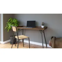 WoodMan Schreibtisch WOODMAN "Rayburn", braun (nussbaumfarben, anthrazit), B:115cm H:78cm T:52cm, Tische, Schreibtisch, im schlichten skandinavischen Design, FSC-zertifiziert