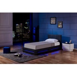 Home Deluxe LED Bett ASTEROID mit Matratze & schwarz, 90 x 200 cm ,mit Matratze