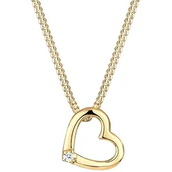 Elli DIAMONDS Herz Liebe Diamant (0.015 ct.) 925 Silber Gold Damen 