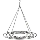 Spetebo Metall Hänge Kranz schwarz mit Kette - 42 cm - Weihnachts Deko Decken Hänger groß