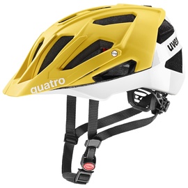 Uvex quatro cc - sicherer MTB-Helm für Damen und Herren - individuelle Größenanpassung - optimierte Belüftung - sunbee-white - 52-57 cm