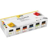 Kreul Acryl Holzlasur Set 6 St. 20 ml Weiß/Sonnengelb/Cherry/Ultramarin/Pistazie/Maron