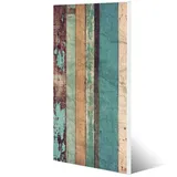 banjado Magnettafel 37x78cm Magnetwand Weiß Aus Metall Magnetpinnwand Pinnwand Inkl. 4 Magnete Motiv Bunte Bretterwand