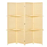 Homcom Paravent Bambus, Kiefernholz