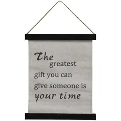 Chic Antique Kleine Leinwand mit Text zum Aufhängen, H30/L22  cm, natur
