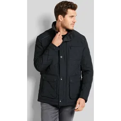 Langjacke BUGATTI, Herren, Gr. 52, schwarz, 100% Polyester, unifarben, casual, regular fit, Langarm Manschette, Jacken, im Rautenstepp
