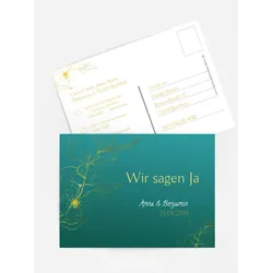 Antwortkarten für Ihre Feier selbst gestalten mit Spruch und Fotos im Onlinedesigner bei Meine-Kartenmanufaktur.de