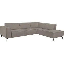 Home Affaire Ecksofa HOME AFFAIRE "LORCAN mit Metallfüßen, Breite 275 cm, weiches Sitzgefühl", braun, B:275cm H:77cm T:210cm, 100% PES, Sofas, Ecksofa, Metallfüße, Lederoptik, Struktur, Bouclé