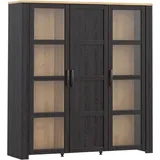 Forte Highboard Bohol 151,1 x 160,6 x 42 cm Riviera Eiche / Schwarz