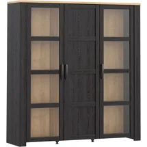 Forte Highboard Bohol 151,1 x 160,6 x 42 cm Riviera Eiche / Schwarz