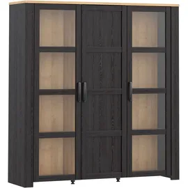 Forte Highboard Bohol 151,1 x 160,6 x 42 cm Riviera Eiche / Schwarz