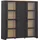 Forte Highboard Bohol 151,1 x 160,6 x 42 cm Riviera Eiche / Schwarz