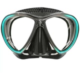 Scubapro Synergy Twin Tauchmaske mit Comfort Strap (schwarz/türkis)