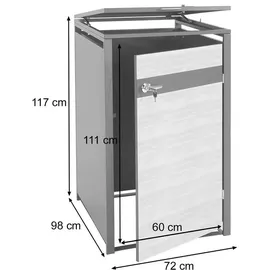 MCW Mülltonnenverkleidung J82 117 x 72 x 98 cm grau
