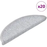vidaXL Stufenmatten 20 Stk. 56x17x3 cm Hellgrau Halbrund
