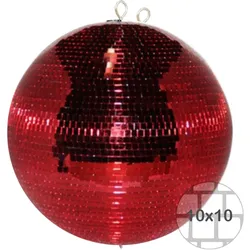 Spiegelkugel 75cm - rot - Discokugel Echtglas - 10x10mm Spiegel - PROFI Serie