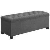 SONGMICS Sitzbank Sitzhocker mit Stauraum, mit Beinen, für Wohnzimmer Schlafzimmer Flur, 40x110x40cm, Aufbewahrungsbox, bis 300kg belastbar, faltbar gepolstert grau 110 cm x 40 cm x 40 cm